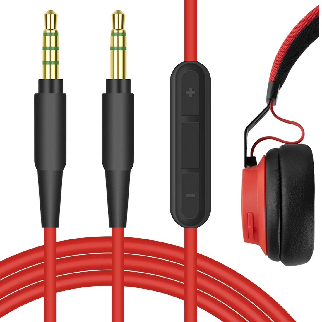 

Geekria Audio Cable With Mic Compatible With Jabra Move, REVO, Elite 85h, Philips SHP9500, X2HR, Fidelio L3, A4216 (6 Ft/1.7 M)