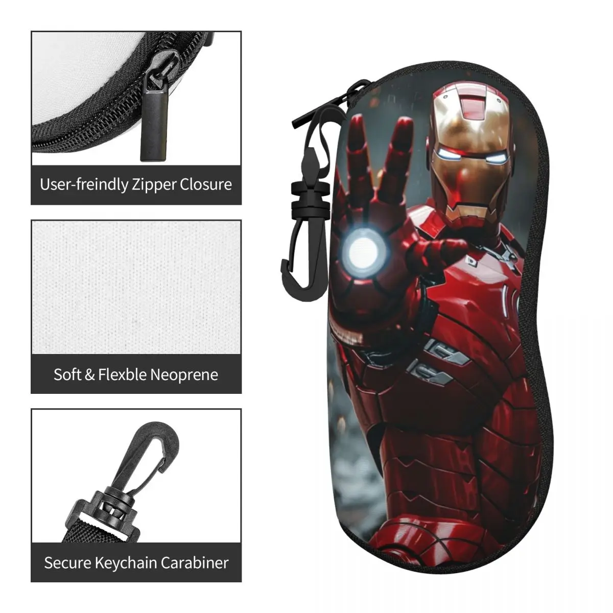 Портативный мягкий футляр для очков Iron Man — легкий приятный путешествий чехол с