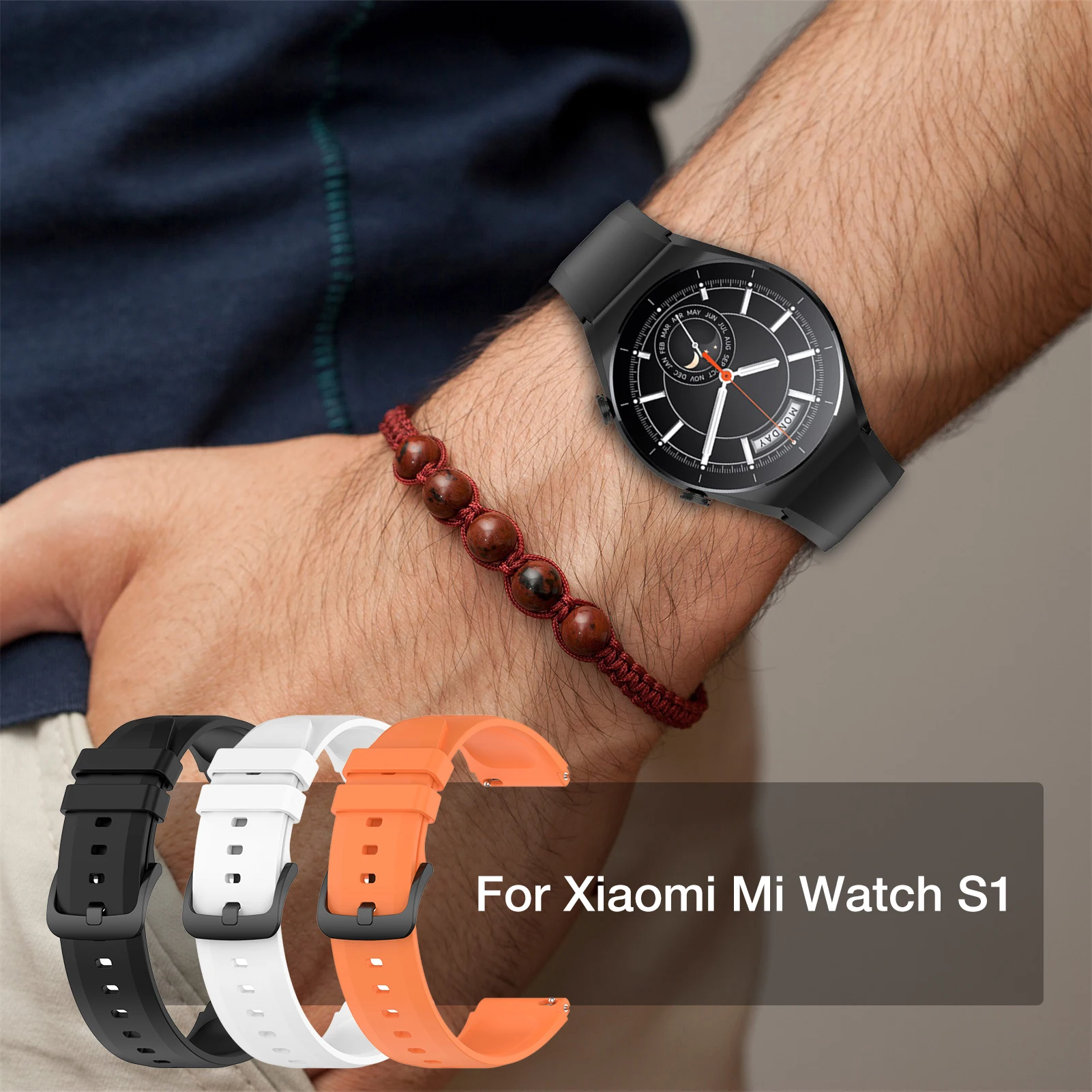 

Ремешок силиконовый для смарт-часов XiaoMi Mi Watch S1, цветной сменный спортивный браслет для наручных часов, 22 мм