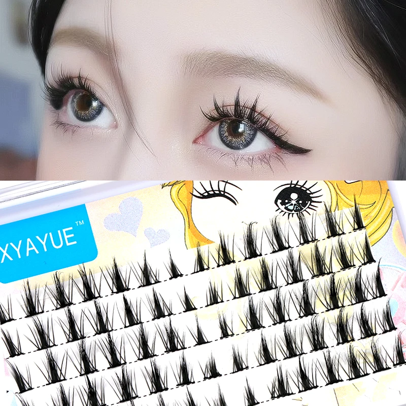 

cartoon lashes korean makeup for women eyelash clusters lash extension beauty cosplay self-adhesive lashes re. eyelash extension
