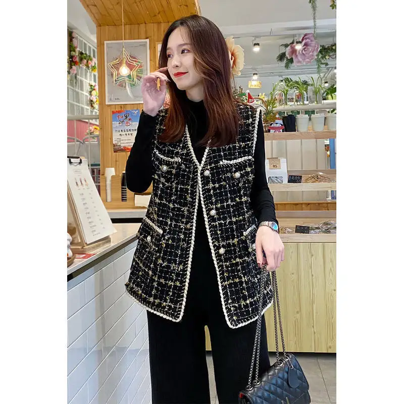 Женский вязаный кардиган осень-зима свитер без рукавов повседневный жилет