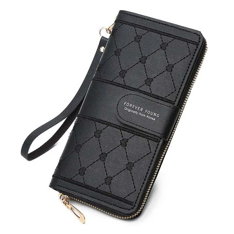Новый женский кошелек длинный на молнии модный простой большой емкости