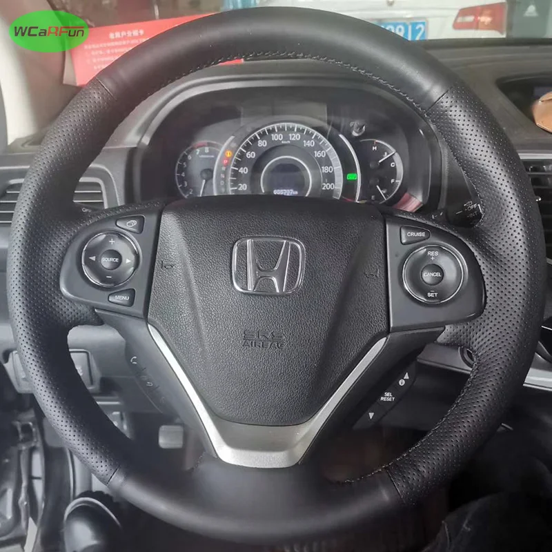 

Руль салона автомобиля, прошитый вручную кожаный чехол, плетеный руль для Honda CR-V CRV 2012 2013 2014 2015 2016, отделка