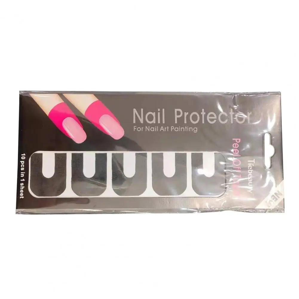 

Cuticle Manicure Sticker Polish Paint Protect Anti-overflow 1 Sheet/10Pcs Peel Off Shape Spill-Proof Stick U Tape Nail Art Tools