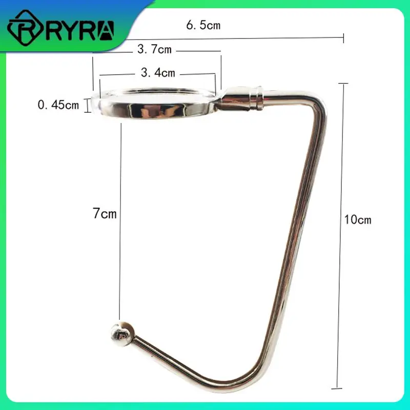 

Stainless Steel Hook Portable Key Ring Rack Schoolbag Hook Holder Desk Side Hook Table Hook Anti-slip Handbag Hanger Organizer