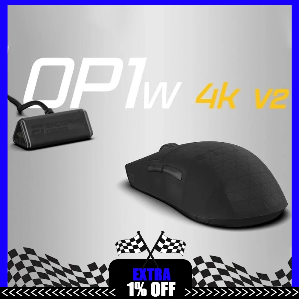 Фото Игровая мышь Endgame Gear OP1w 4K V2, беспроводная, двухрежимная, с сенсором Paw3950, частотой опроса 4000 Гц, легкая, для ПК, аксессуары для ПК №1