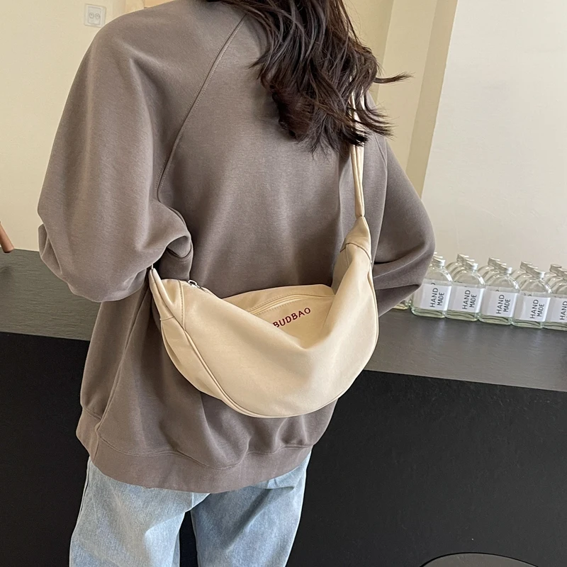 Новая простая повседневная однотонная Универсальная Женская Холщовая Сумка