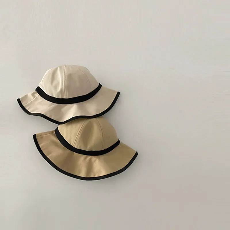 

Summer Baby Retro Fisherman Cap Girl Children Fashion All-match Basin Hat Kid Outdoor Sunscreen Caps Infant England Fashion Hats