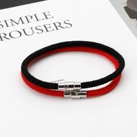 lucky red black braided string bracelet magnetic clasp bracelet hand rope bracelet jewelry decoration gift for women men