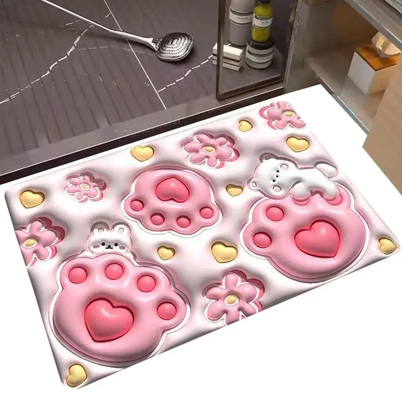 

3D Визуальный Нескользящий Впитывающий Коврик, моющийся дверной нескользящий коврик для ног, коврик для ванной, мягкий Быстросохнущий коврик с 3D-эффектом, для ванной