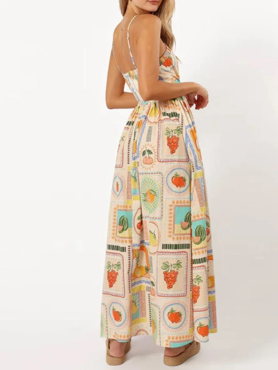 Женское платье без рукавов на тонких бретельках повседневное летнее