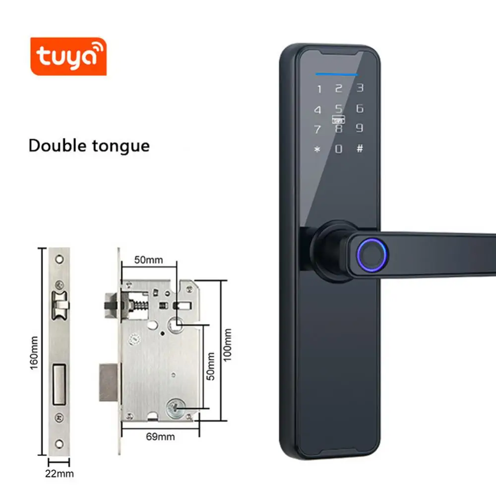 

Tuya App Biometric Fingerprint Locks Smart Door Lock Remote Unlocking Keyless Lock Digital Electronic Lock