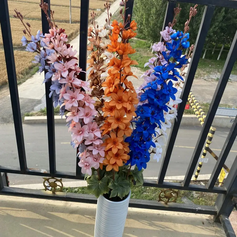 1 Ветвь Искусственные Цветы Легкий Поддельный Длинный Стебель Дельфиниум Симуляция Цветок Декор Для Дома или Офиса Без Полива.