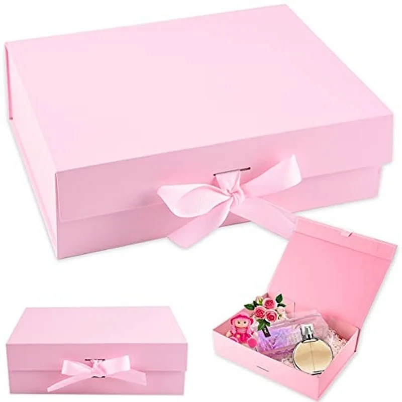 

Large Luxury Premium Magnetic Gift Box with Ribbon Rectangle Gift Box with Lid for Birthdays Valentine's Day Anniversary