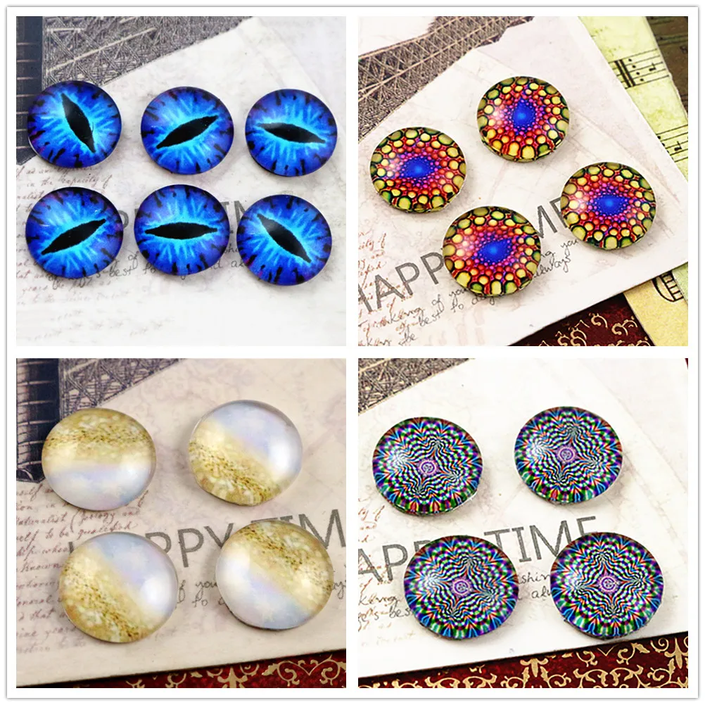

New Fashion 20pcs 12mm Handmade Photo Glass Cabochons