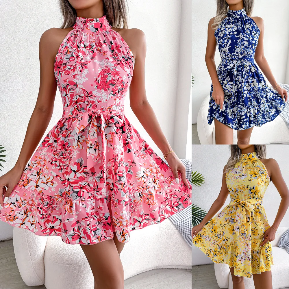 

Vestidos Sexys Mujer Spring and Summer Bodycon Dress Floral Dress Independent Station Cross-border Korean Fashion