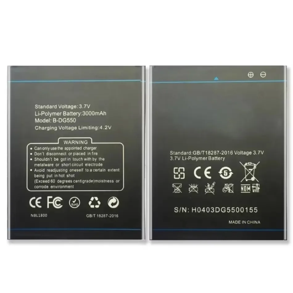 Сменный аккумулятор B-DG550 3000 мАч для аккумуляторов Doogee Dagger 550 с трек-кодом