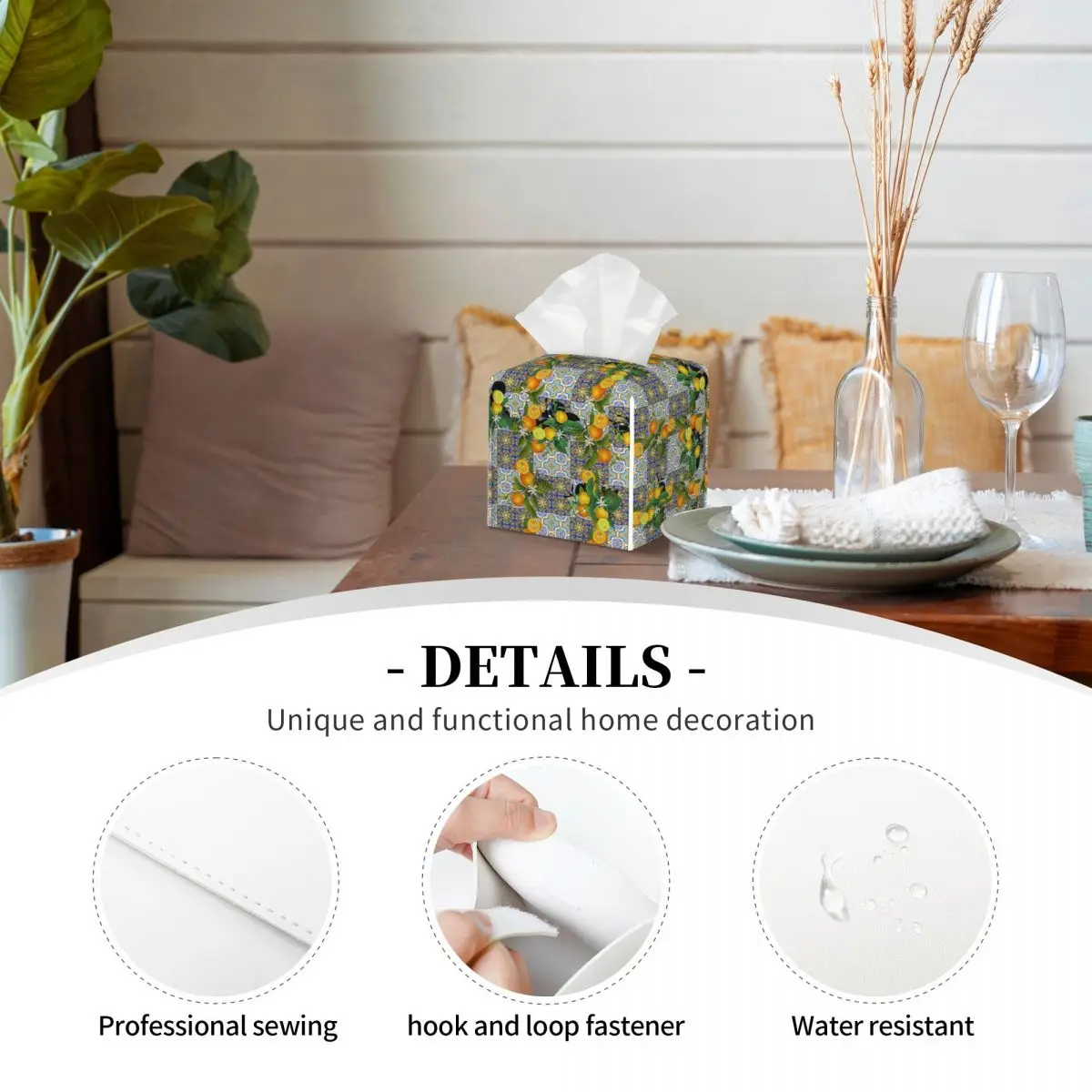 Футляр для салфеток в средиземноморском стиле с изображением Летних Фруктов