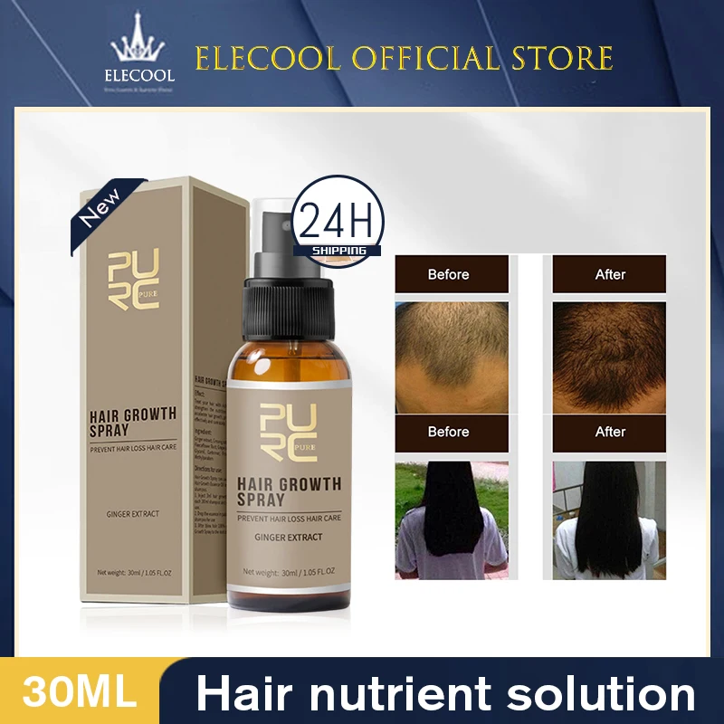 

PURC 30ml Ginger Hair Growth Product Fast Growing Spray Scalp Treatments Hair Loss Oil Beauty Health Hair Care For Men And Women