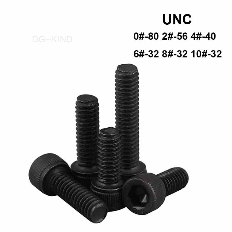 10 шт. стандартный винт с шестигранной головкой класса 12,9 unc, США, шестигранный винт 0 #-80 2 #-56 4 #-40 6 #-32 8 #-32 10 #-32