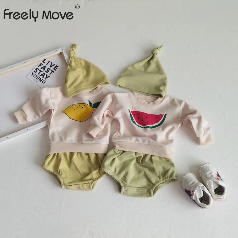 

Baby Boy Clothes Set Muslin Spring 0-5Y Baby Organic Cotton O Neck Long Sleeve Tops + Shorts Newborn Baby Sets