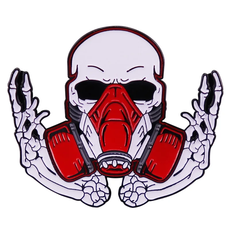

XM-funny Mask skull brooch badge clothes backpack pins metal accessories punk badge accessories