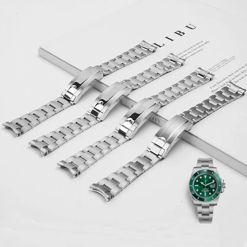 Фото Металлические ремешки для часов 20 мм для Rolex SUBMARINER DAYTONA GMT, аксессуары, браслет из нержавеющей стали для Rolex Datejust Explorer, ремешок №1