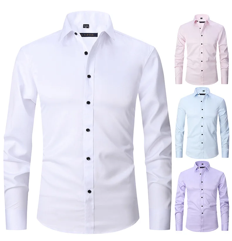 

Hot-selling white shirt men's long-sleeved spring business non-iron shirt slim fit suit inch shirt professional work men's shirt
