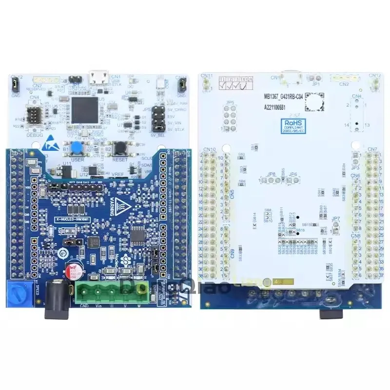 Комплект разработки управления двигателем P-NUCLEO-IHM03 001/2 содержит плату NUCLEO-G431RB и