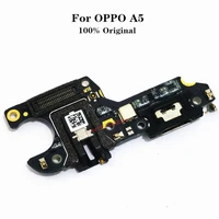 100 original usb charging port dock microphone flex cable for oppo a5 mic charger plug board with earphone jack replacement