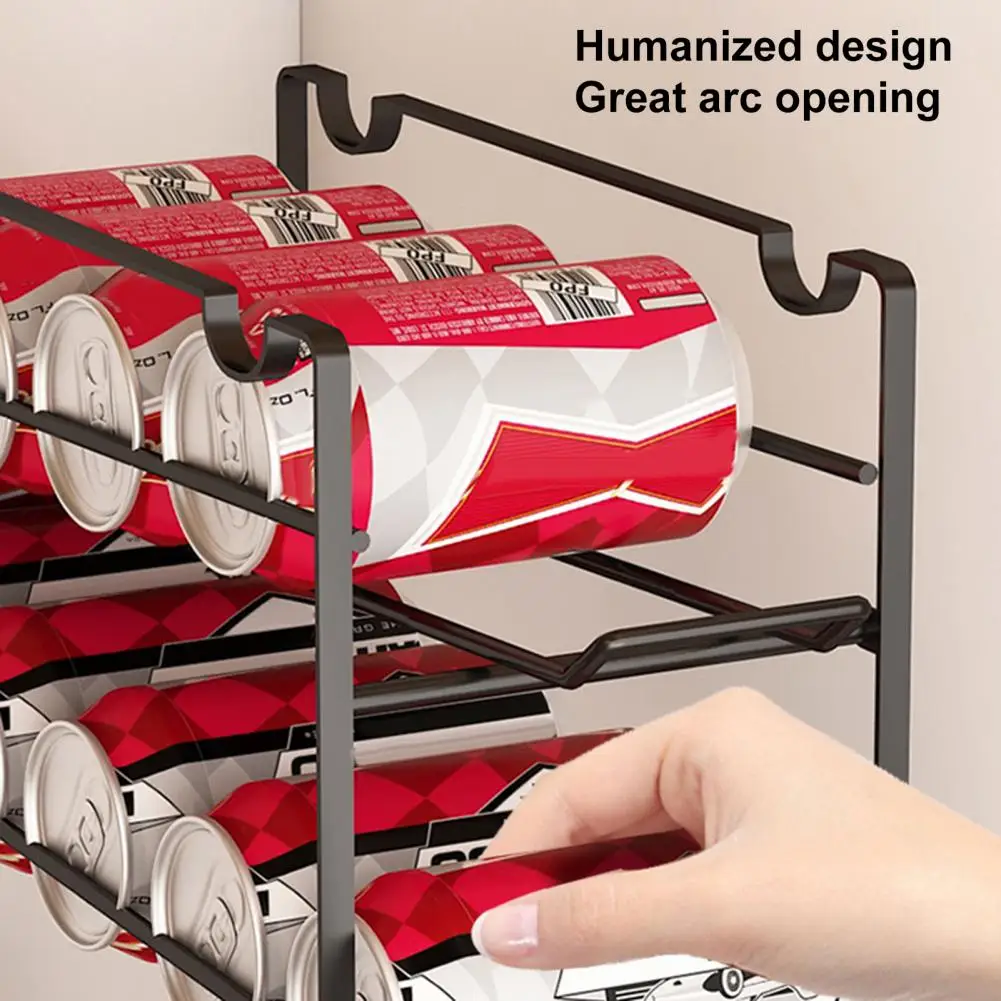 

Cola Storage Rack Double Layer Self-rolling Organizer Efficient Soda Storage Rack for Refrigerator Pantry Cabinet Home Supplies