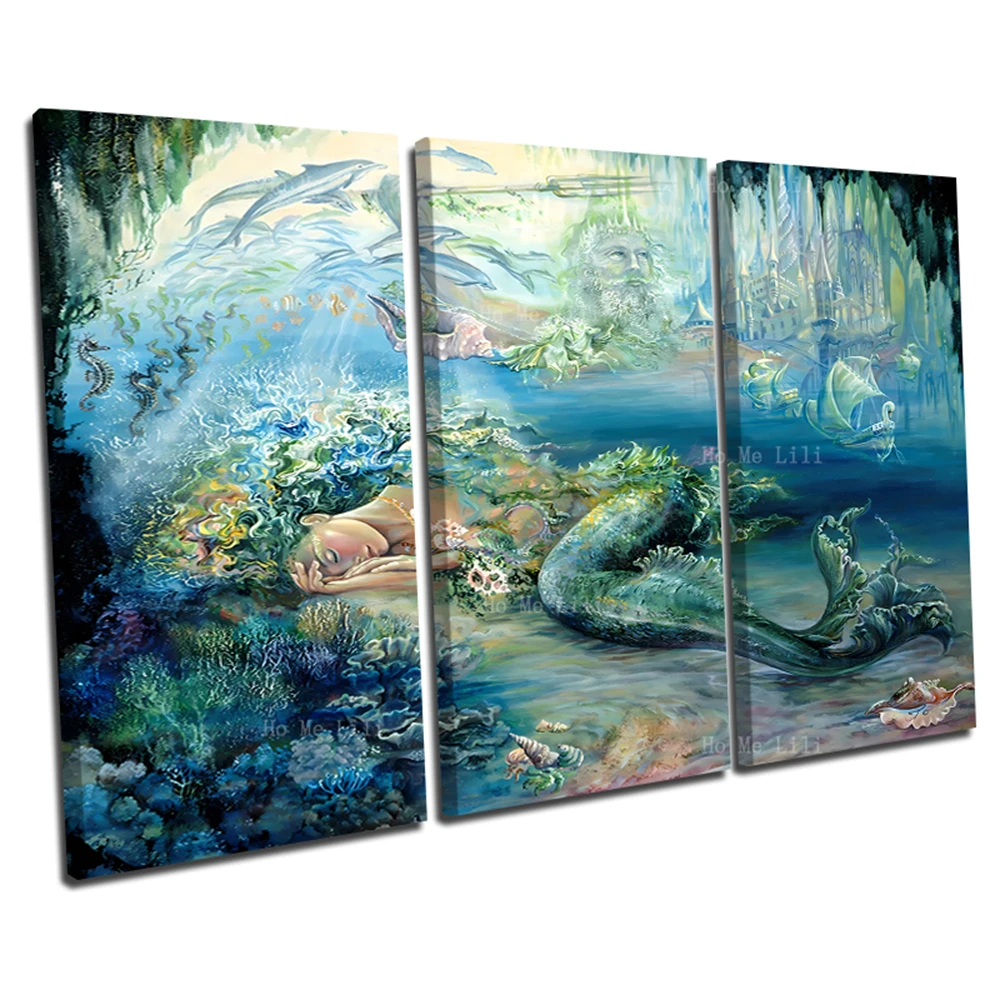 

Mermaid Sleeping In The Watery Depths Of Her Ocean Grotto Enveloped In A Sea Of Dreams Fantasy Canvas Painting