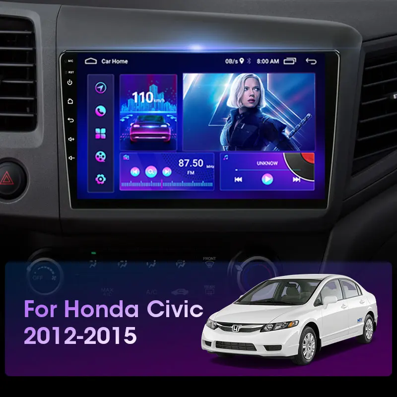 $87.97 Android 11 2 Din Car Radio Multimedia Video Player for Honda Civic 2012-2015 Navigation GPS Carplay  Auto DVD Stereo Screen QLED