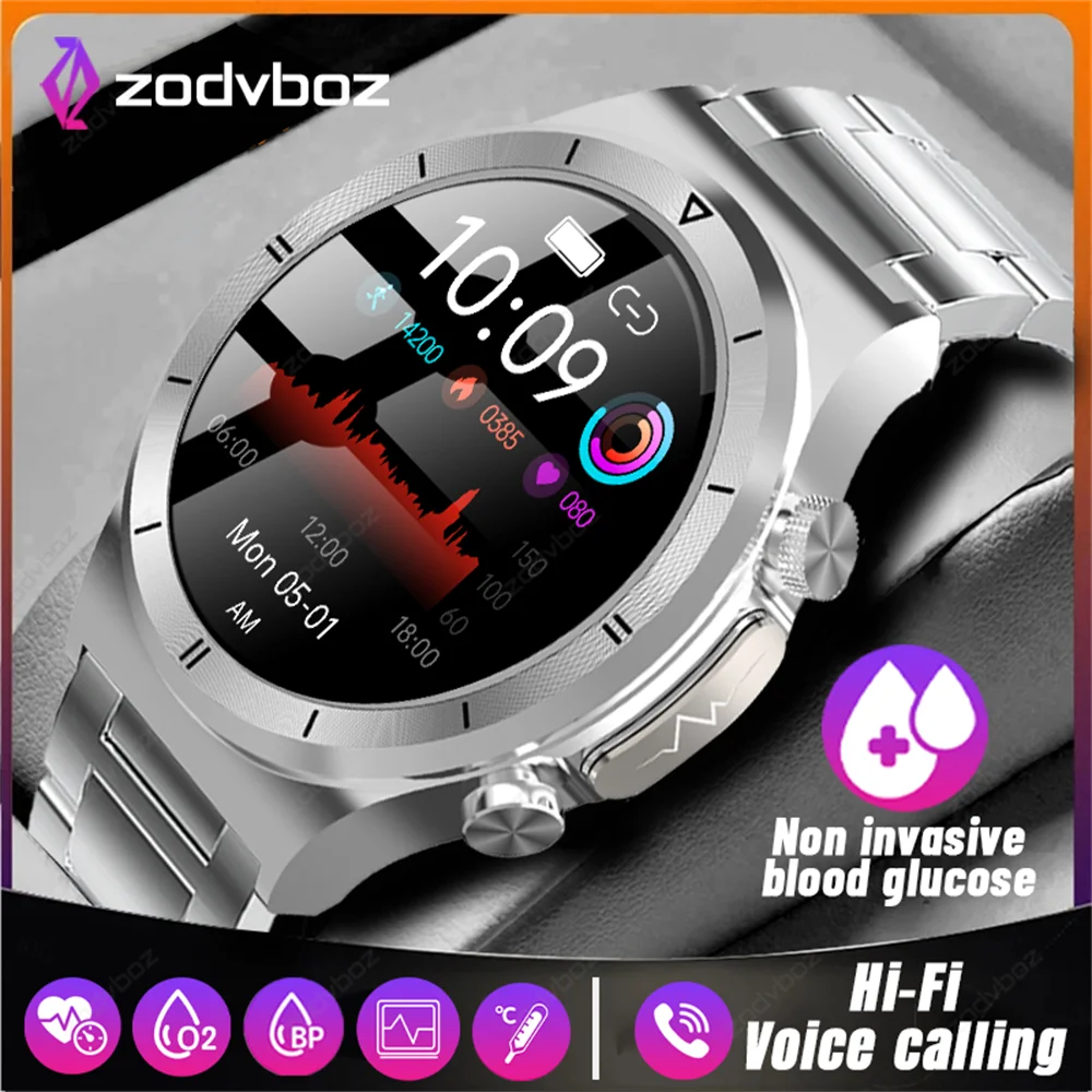 

2023 New Blood Sugar Smart Watch Men Voice Calling Sport Watches Man IP68 Waterproof ECG Smartwatch For Huawei Health Glucometer