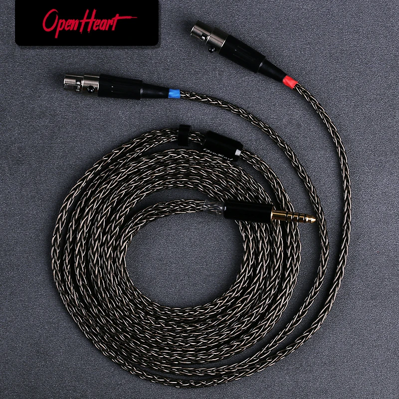 

OPENHEART 16 Core Headphone Cable For Audeze LCD-2/ LCD-3/ LCD-4/ LCD-X XLR 4.4mm 6.35mm 2m 3m Upgrade Silver Cable