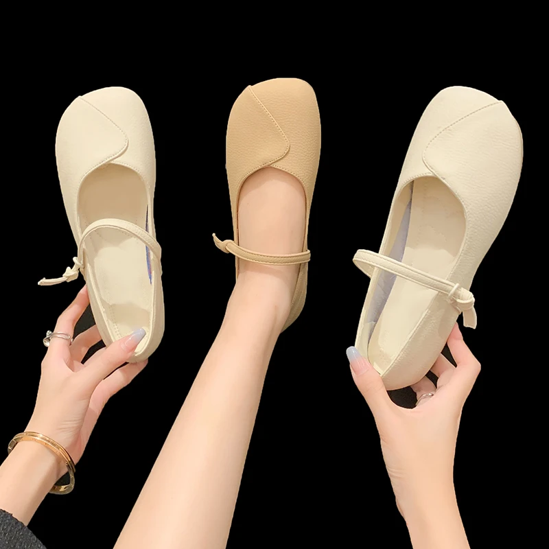 

Новые весенне-осенние Нескользящие мягкие туфли на плоской подошве, женская модная повседневная обувь большого размера с открытым носком, ...