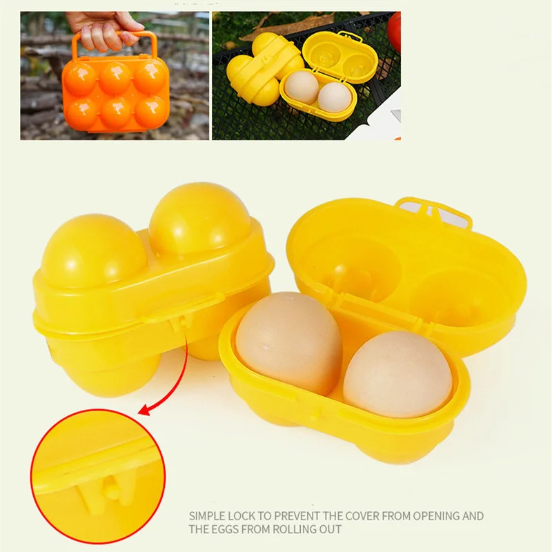 

2 Grids Egg Storage Box Portable Outdoor Camping Picnic Egg Box Kitchen Refrigerator Egg Holder Container Organizer Case