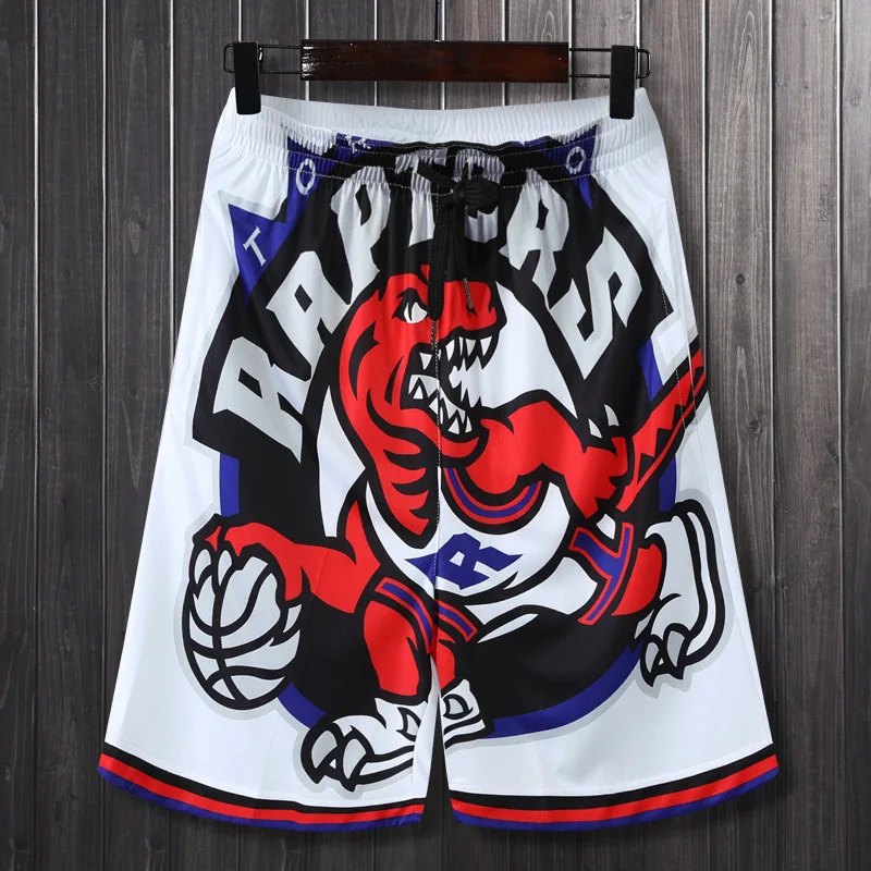 

2022 New American Basketball Pants Warriors Raptors Sports Training Men's Loose Oversized Sports Shorts Basketball Pants S-5xl