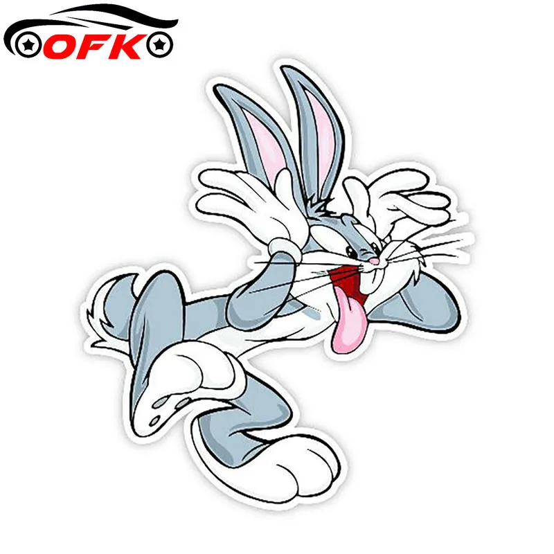 

Personality Cute Bugs Bunny Modeling Decal PVC Funny Car Decals Styling Cars Window Trunk Laptop Waterproof Stickers