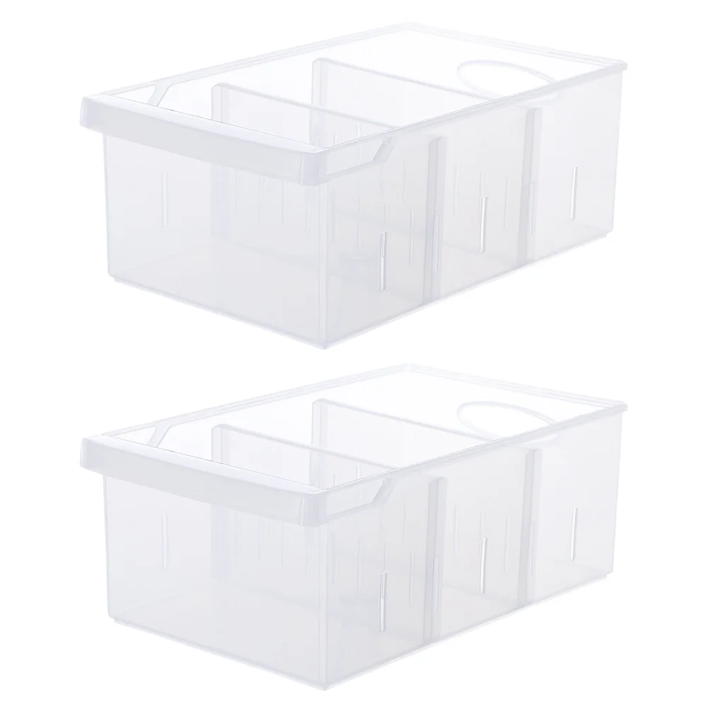 

Bin Freezer Fridge Organizer Refrigerator Storage Box Keeping Fresh Carton Egg Handletransparent Kitchen Stackable Drawer