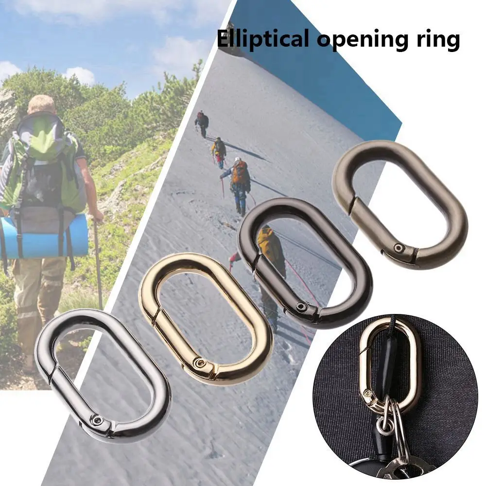 

1/2/5PCS Zinc Alloy Plated Gate Spring Oval Ring Buckles Clips Carabiner Purses Handbags Oval Push Trigger Snap Hooks Carabiners