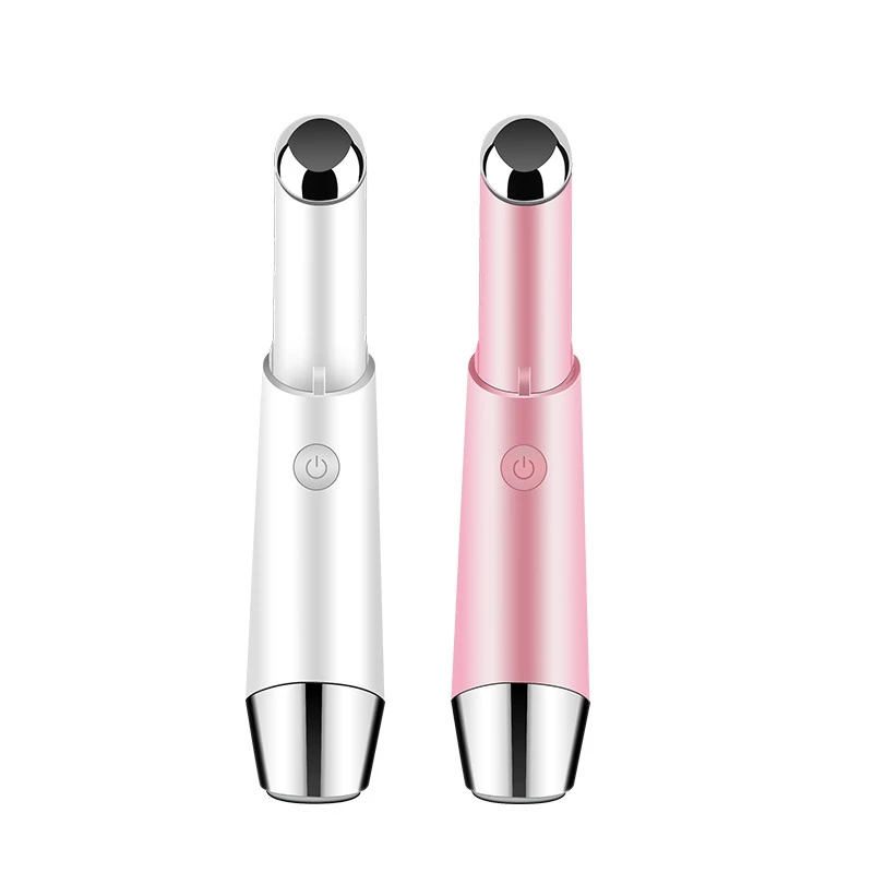 

Rechargeable Electric Heated Sonic Eye Massager Pen Face Eye Massager Roller Wand Eliminating Wrinkles Blue Light