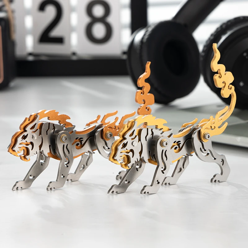 MOKR Зодиак Тигр Цвет Животное 3D Металлический Пазл Подарок Игрушки Для Детей
