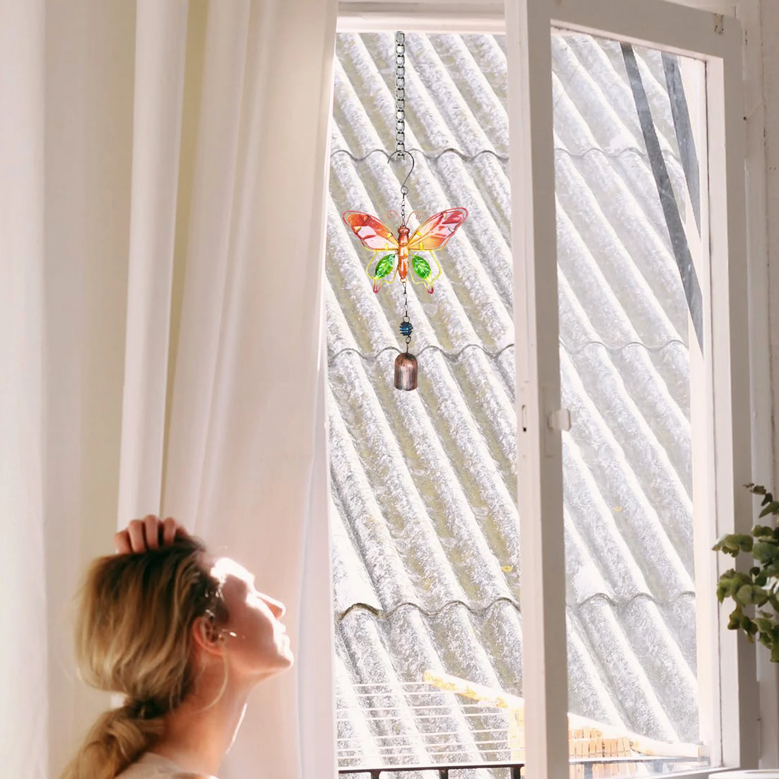 Ветряные колокольчики с бабочками для сада металлическая бабочка ветряные