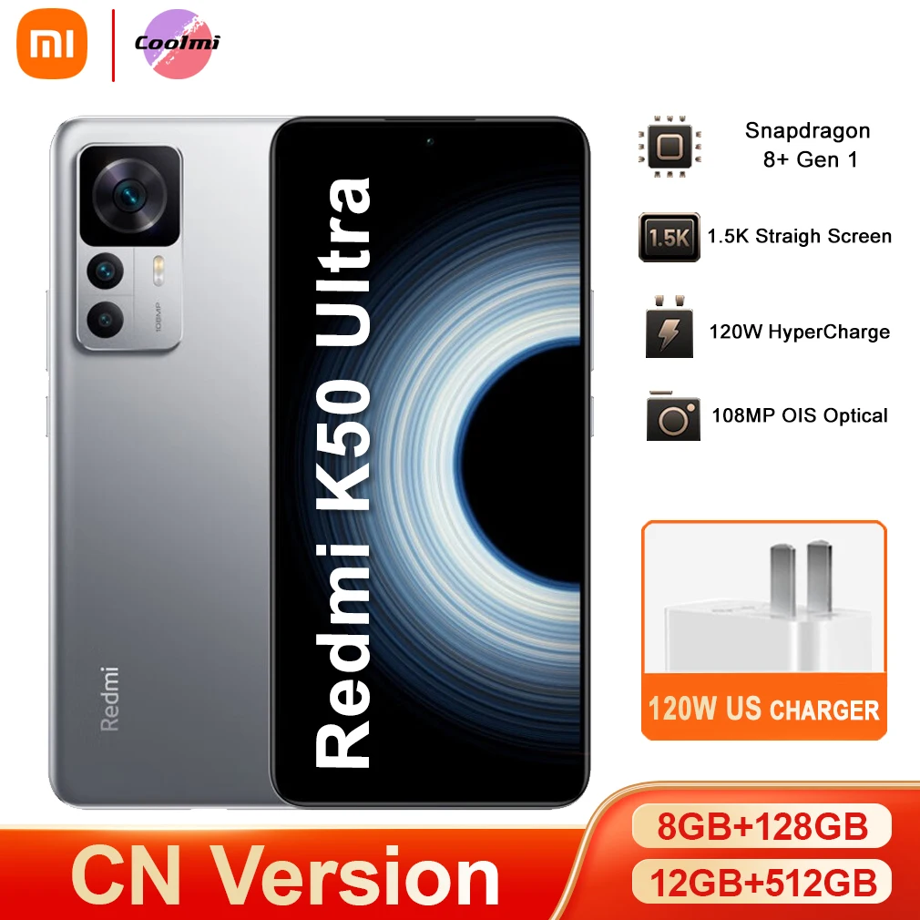 Смартфон Xiaomi Redmi K50 1 5 k Snapdragon 8 + Gen 120 Вт 5000 МП OIS батарея мАч |