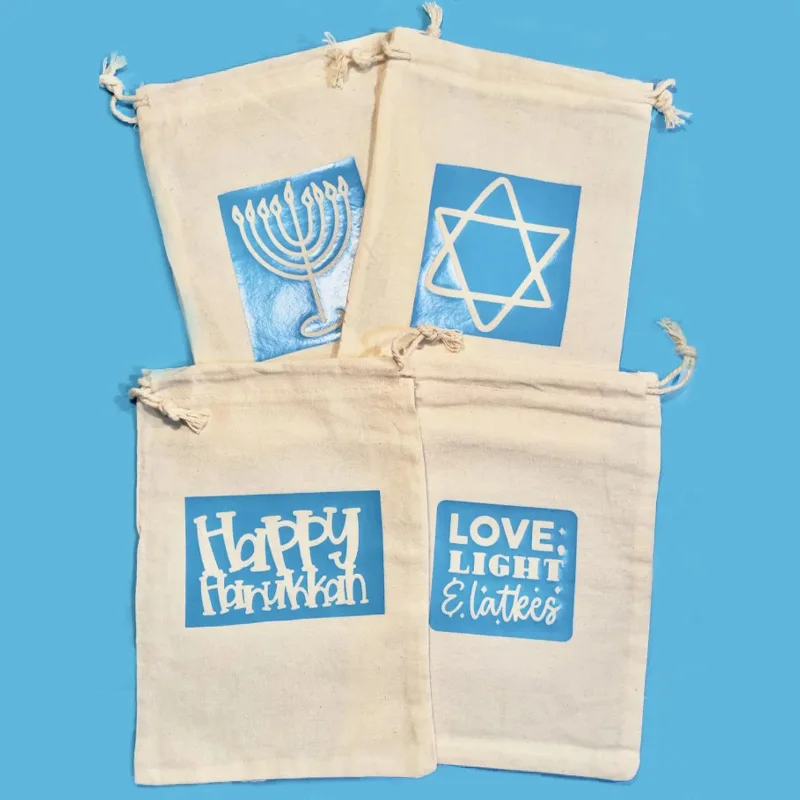 Набор из 4-х подарочных пакетов Dreidel Hanukkah Happy Chanuka еврейское украшение для