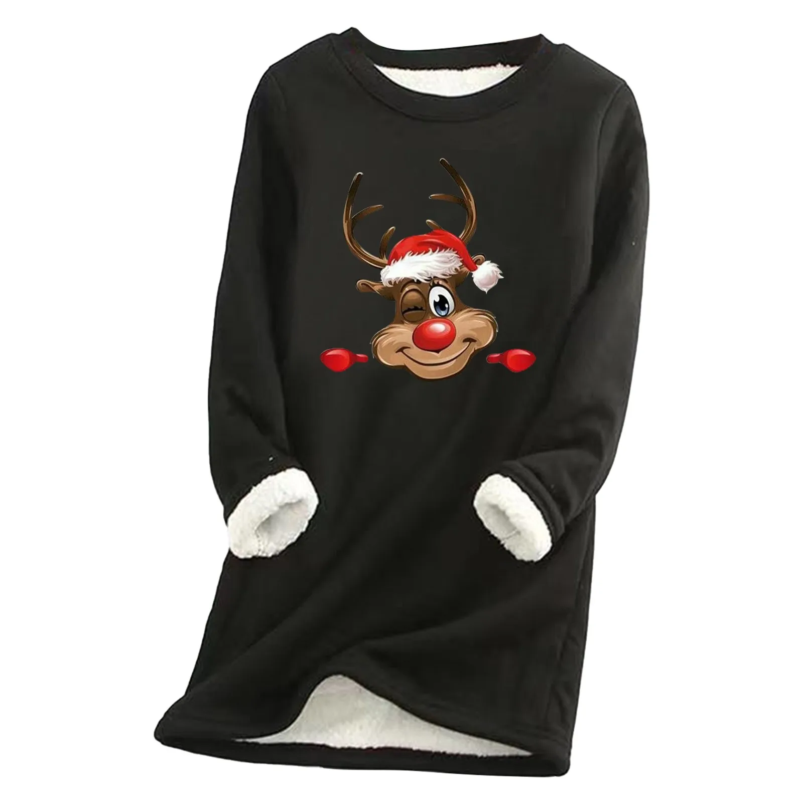 

Autumn And Winter New Fleece Warm Bottoming Shirt Christmas Printed Female Jacket Women with Hoodie Ladies Athletic Hoodies