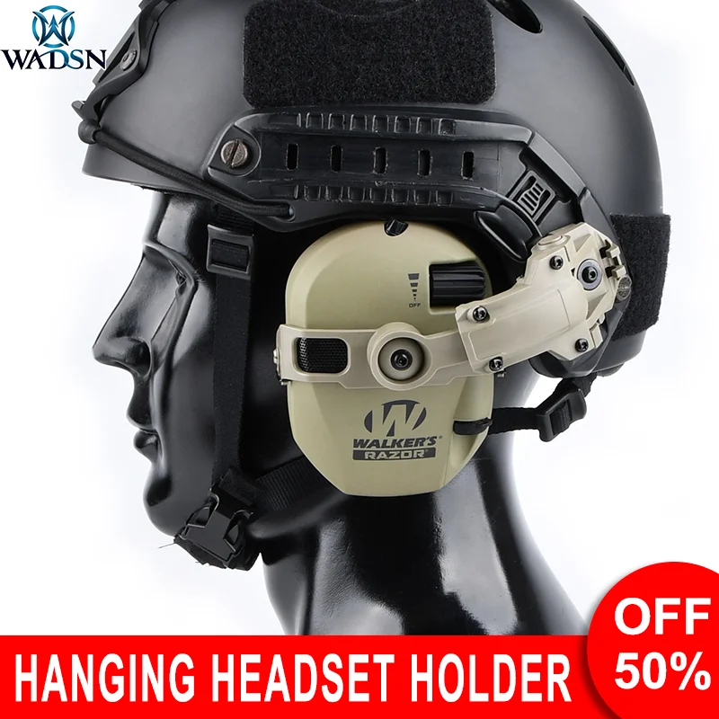 Tactical Headphone Holder With 360 Degree Rotation And Stretchable For Walker's Razor Impact Sport Headset Stand Fast Helmet