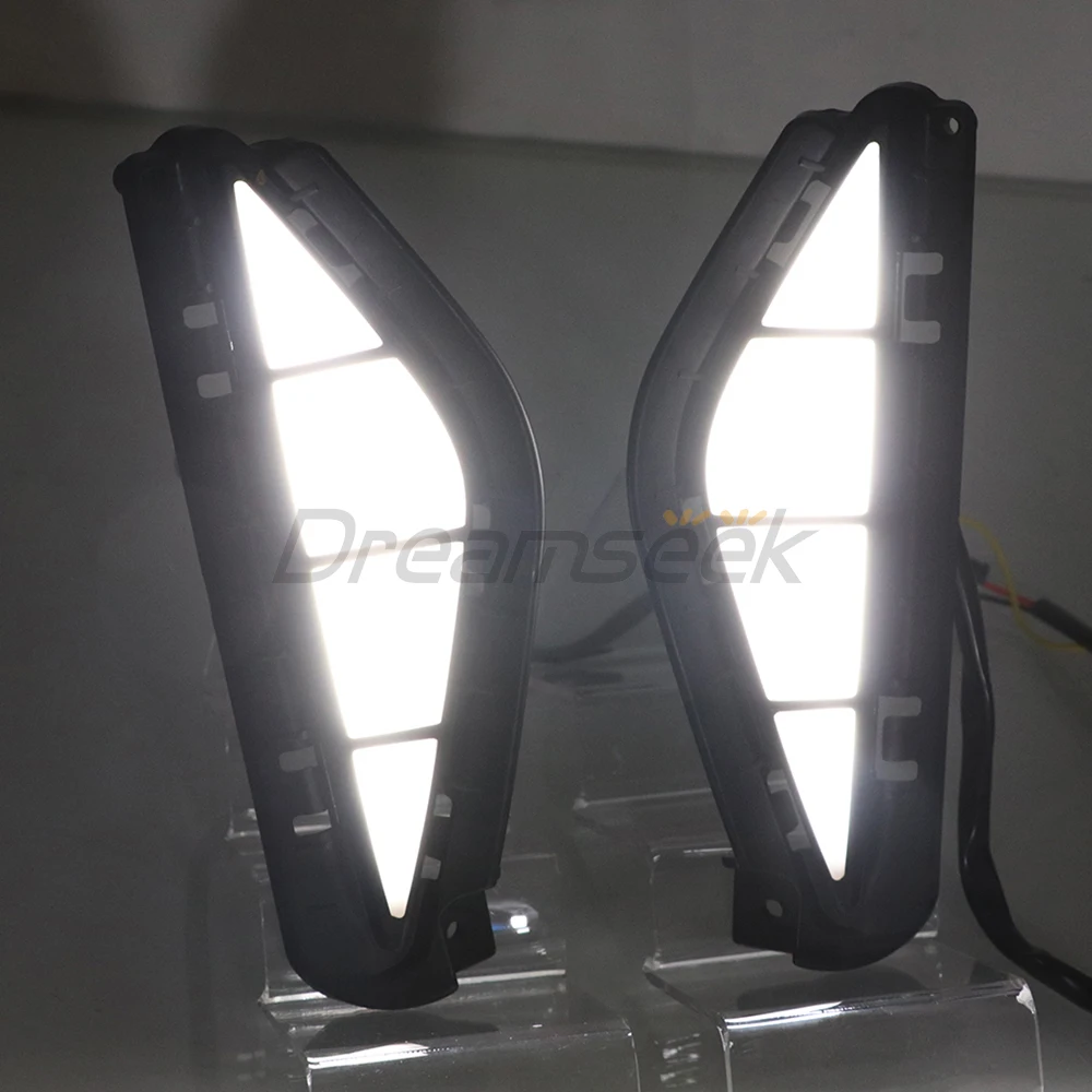 LED DRL Fog Lamp for Hyundai Santa Fe IX45 2021 2022 Daytime Running Light Driving with Dynamic Sequential Turn Signal |