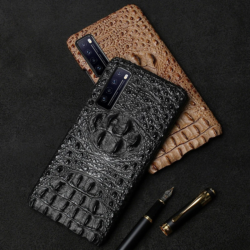 3d Crocodile Pattern Genuine Leather Standing Case For Huawei Nova 8 7 6 Se Pro Case For Huawei Nova6 Nova7 Se Phone Cover Coque
